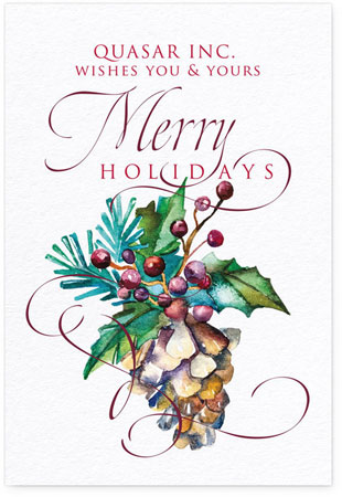 Corporate Holiday Greeting Cards by Checkerboard - Winterberry Corporate Holiday Greeting Cards by Checkerboard - Winterberry