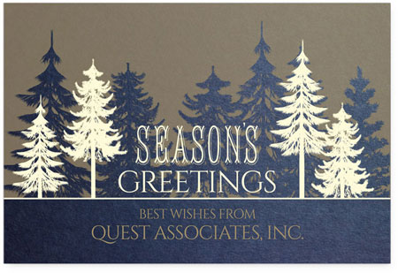 Corporate Holiday Greeting Cards by Checkerboard - Golden Forest Corporate Holiday Greeting Cards by Checkerboard - Golden Forest