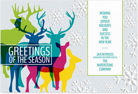 Corporate Holiday Greeting Cards by Checkerboard - Herd of Color