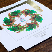 Corporate Holiday Greeting Cards by Checkerboard - Autumnal Wreath