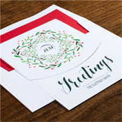 Corporate Holiday Greeting Cards by Checkerboard - Bright Wreath