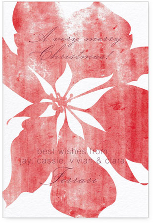 Holiday Greeting Cards by Checkerboard - Poinsettia Wash