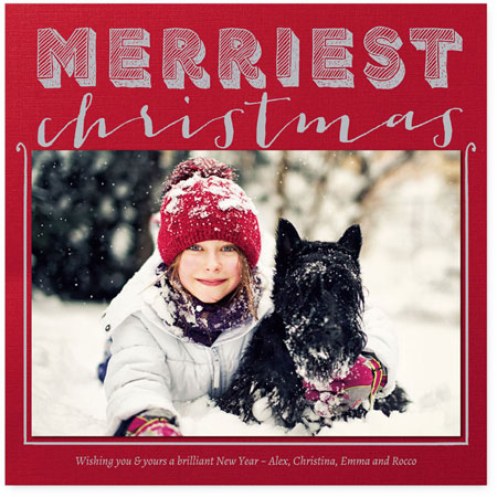 Holiday Photo Mount Cards by Checkerboard - Merriest (Red)