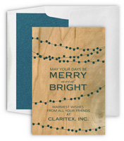 Corporate Holiday Greeting Cards by Checkerboard - Glowing Garland (Green)