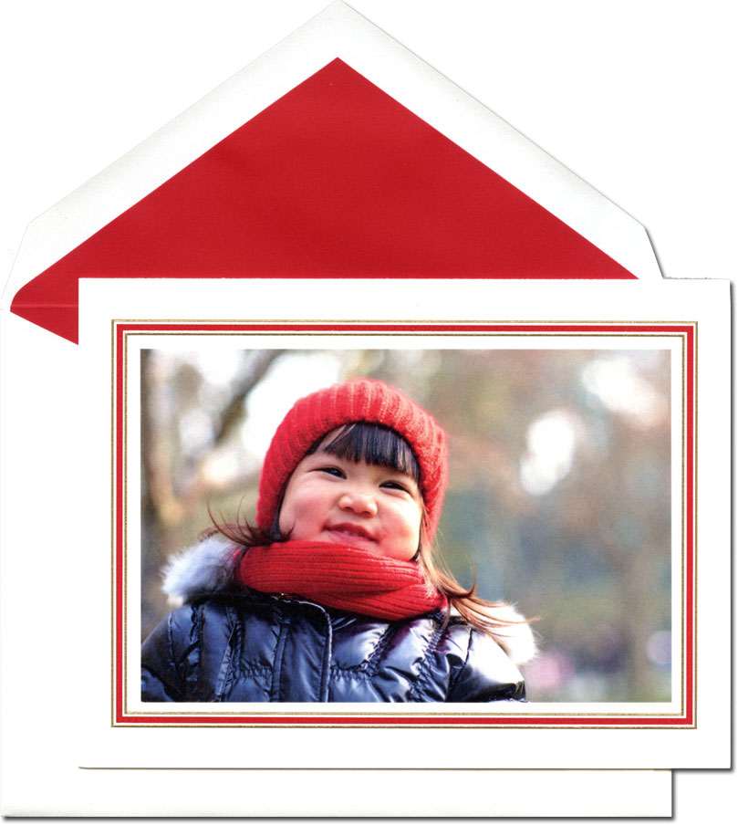 Crane Holiday Photo Mount Cards Classic Red And Gold Frame More Than Paper