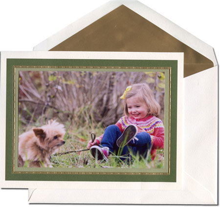 Holiday Photo Mount Cards by Crane & Co. - Woodland And Sage