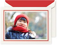 Holiday Digital Photo Cards by Crane & Co. - Classic Red And Gold Frame