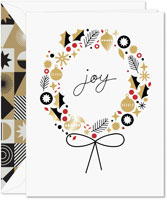 Holiday Greeting Cards by Crane & Co. - Foil Mid Century Wreath