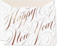 Crane Holiday Greeting Cards - Foil Happy New Year Script