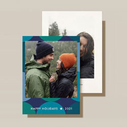 Holiday Digital Photo Cards by Crane & Co. - Blue Green Circles