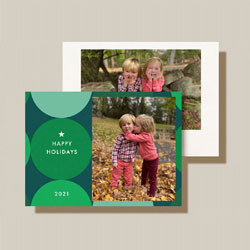 Holiday Digital Photo Cards by Crane & Co. - Green Circles