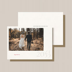 Holiday Digital Photo Cards by Crane & Co. - Embossed New Year White
