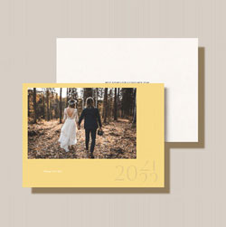 Holiday Digital Photo Cards by Crane & Co. - Embossed New Year Gold