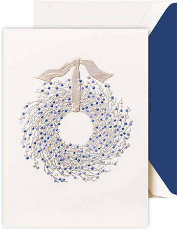 Holiday Greeting Cards by Crane & Co. - Juniper Berry Wreath