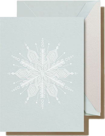 Holiday Greeting Cards by Crane & Co. - White Snowflake