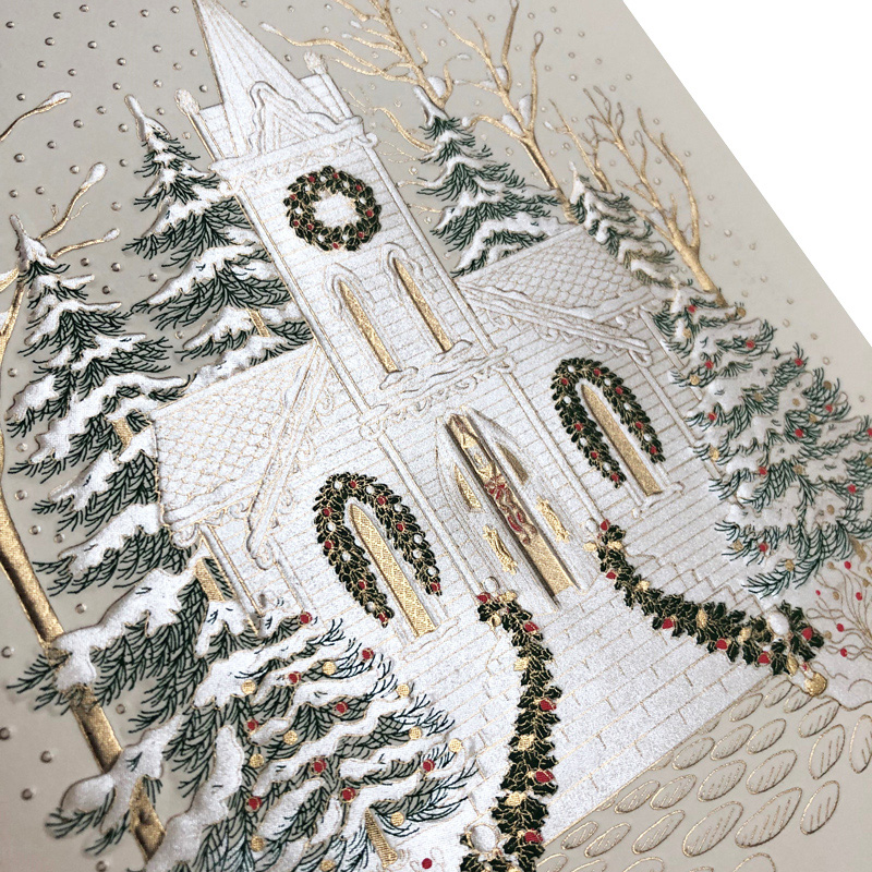Holiday Greeting Cards by Crane & Co. - White Christmas Church