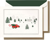Holiday Greeting Cards by Crane & Co. - Bringing Home The Tree