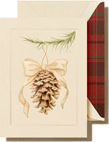 Holiday Greeting Cards by Crane & Co. - Elegant Pinecone Ornament