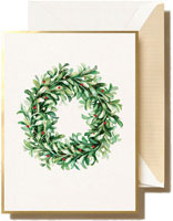 Holiday Greeting Cards by Crane & Co. - Mistletoe Wreath