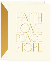 Holiday Greeting Cards by Crane & Co. - Faith Love Peacce Hope