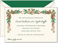 Holiday Invitations by Crane & Co. - Sleigh Bells and Bows