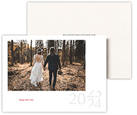 Holiday Digital Photo Cards by Crane & Co. - Embossed New Year White