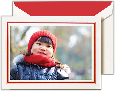 Holiday Digital Photo Cards by Crane & Co. - Classic Red And Gold Frame Holiday Digital Photo Cards by Crane & Co. - Classic Red And Gold Frame