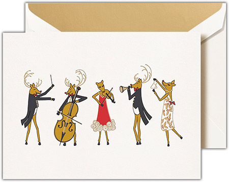 Holiday Greeting Cards by Crane & Co. - Reindeer Symphony Holiday Greeting Cards by Crane & Co. - Reindeer Symphony