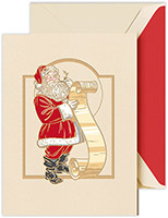 Holiday Greeting Cards by Crane & Co. - Vintage Santa With List