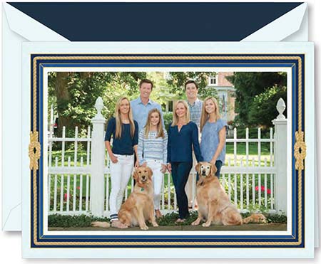 Holiday Photo Mount Cards by Crane & Co. - Engraved Nautical Knot