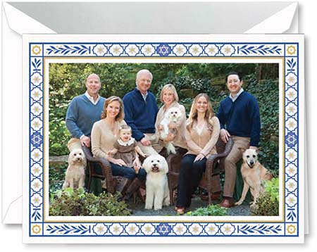 Hanukkah Photo Mount Cards by Crane & Co. - Engraved Hanukkah Lights
