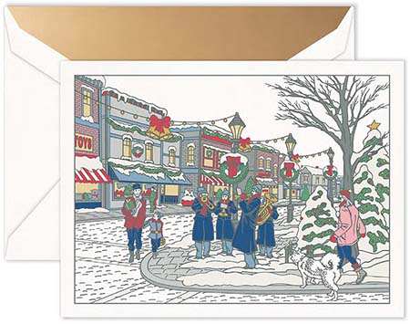 Holiday Greeting Cards by Crane & Co. - Engraved Christmas on Main Street