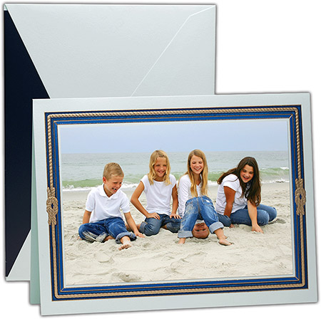 Holiday Photo Mount Cards by Crane & Co. - Engraved Nautical Knot