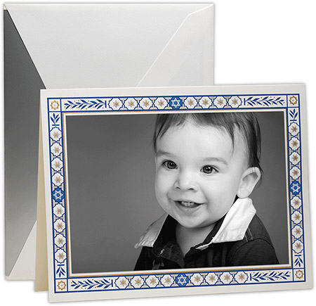 Hanukkah Photo Mount Cards by Crane & Co. - Engraved Hanukkah Lights