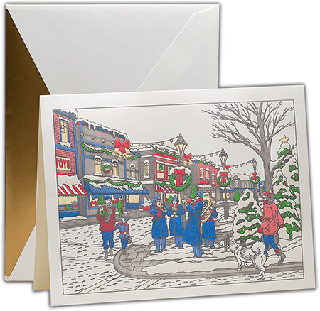 Holiday Greeting Cards by Crane & Co. - Engraved Christmas on Main Street