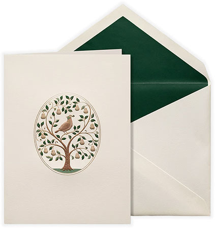 Holiday Greeting Cards by Crane & Co. - Engraved Partridge in a Pear Tree