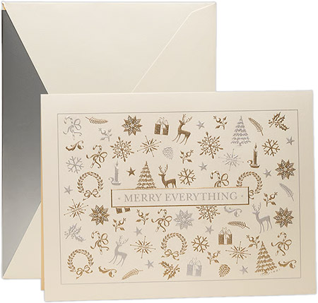 Boxed Holiday Greeting Cards by Crane & Co. (Engraved Folk Pattern)