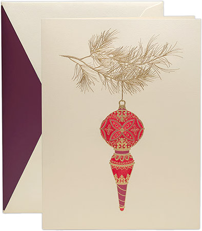 Boxed Holiday Greeting Cards by Crane & Co. (Engraved Finial Ornament)