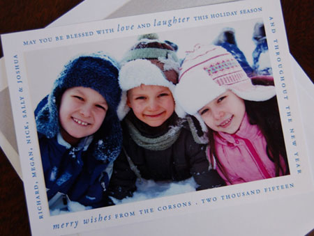 Letterpress Holiday Photo Mount Cards by Designers' Fine Press (Simply Merry)
