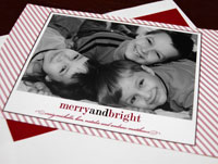 Letterpress Holiday Photo Mount Cards by Designers' Fine Press (Candy Cane)