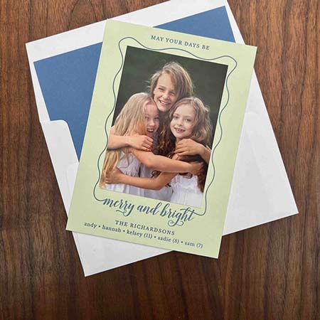 Letterpress Holiday Photo Mount Cards by Designers' Fine Press (Merry Days)