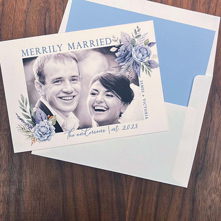 Letterpress Digital Holiday Photo Cards by Designers' Fine Press (Merrily Married)