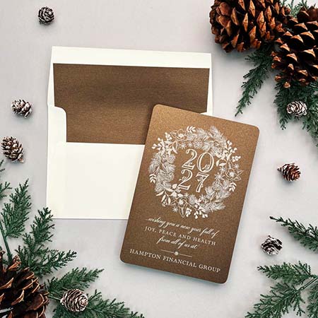 Holiday Greeting Cards by Designers' Fine Press (Wreath Full of Joy)