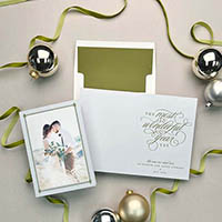 Letterpress Holiday Photo Mount Cards by Designers' Fine Press (Wonderful Year)