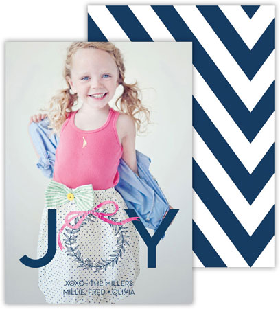 Digital Holiday Photo Cards by Dabney Lee - Wreath Navy with Foil (Flat) Digital Holiday Photo Cards by Dabney Lee - Wreath Navy with Foil (Flat)