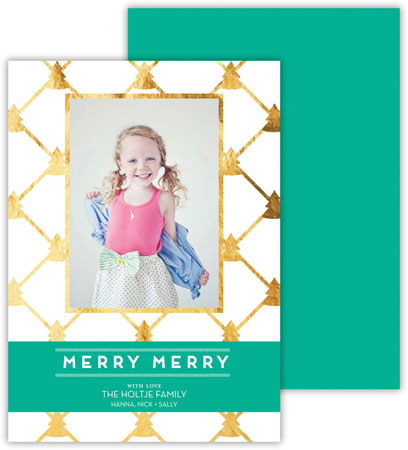 Dabney Lee Digital Holiday Photo Card - Little Trees Jewel with Foil (Flat)