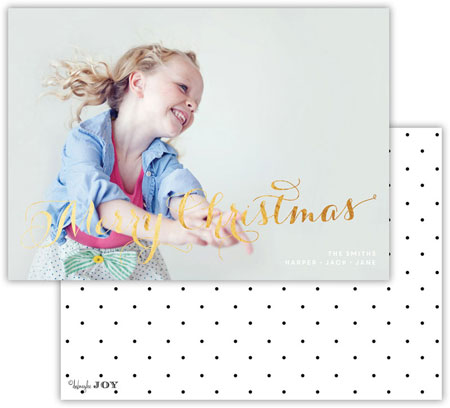 Dabney Lee Digital Holiday Photo Card - Swiss Dot Black with Foil (Flat)