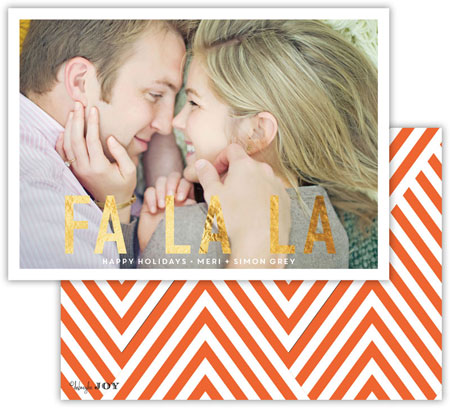 Digital Holiday Photo Cards by Dabney Lee - Fa La La Warm Red with Foil (Flat) Digital Holiday Photo Cards by Dabney Lee - Fa La La Warm Red with Foil (Flat)