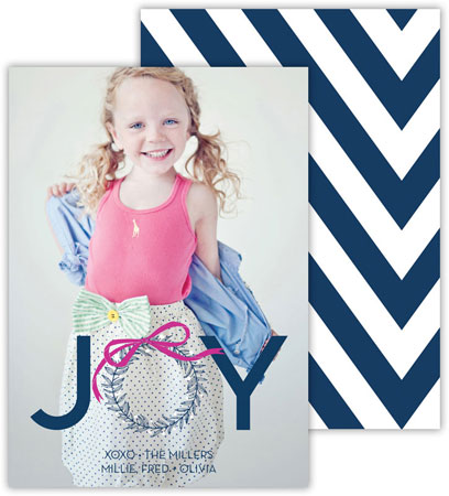 Digital Holiday Photo Cards by Dabney Lee - Wreath Navy (Flat) Digital Holiday Photo Cards by Dabney Lee - Wreath Navy (Flat)