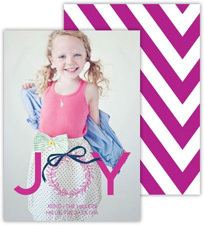 Digital Holiday Photo Cards by Dabney Lee - Wreath Fuchsia (Flat) Digital Holiday Photo Cards by Dabney Lee - Wreath Fuchsia (Flat)